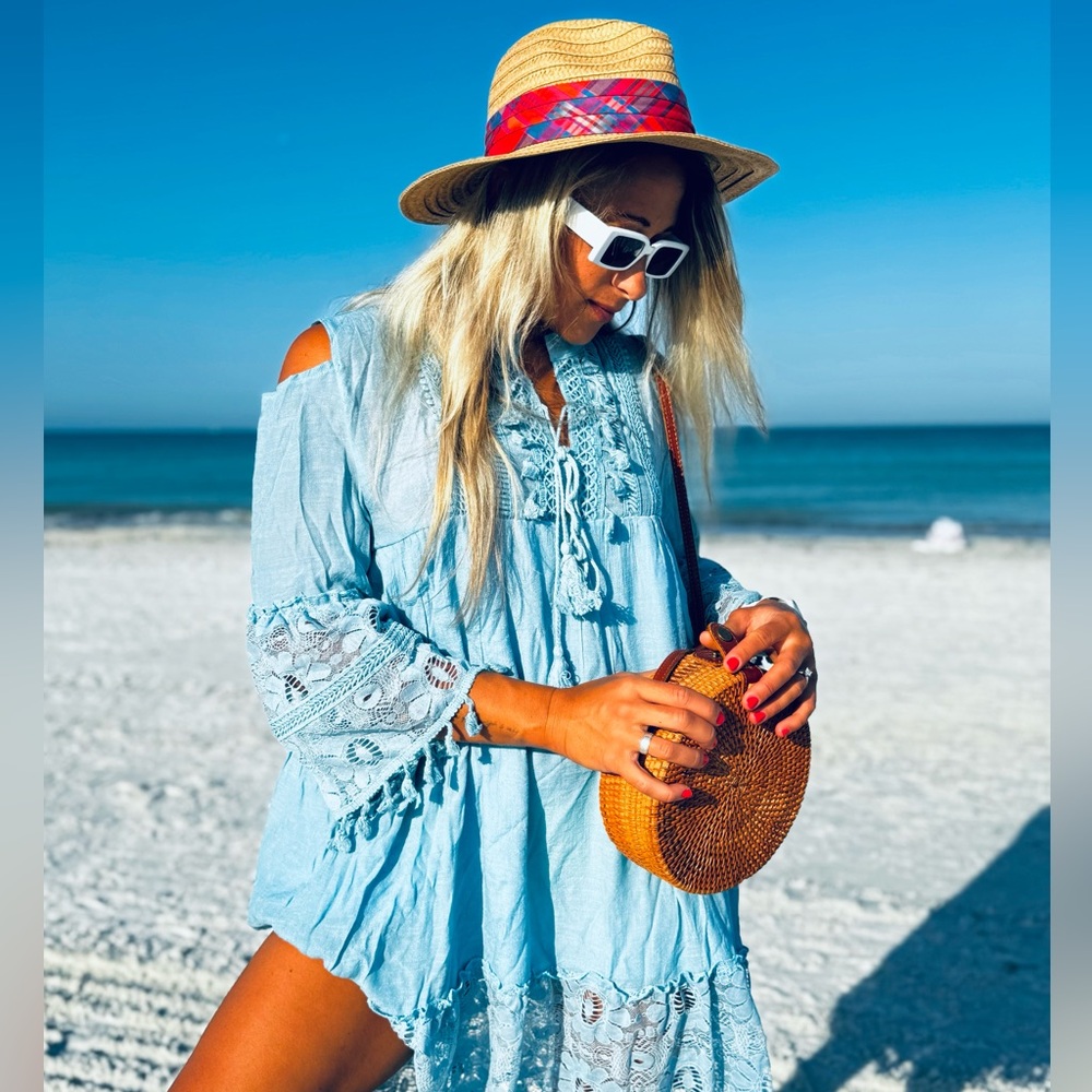 Blue dress/ beach cover